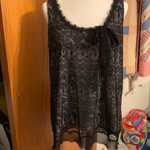 Cabi black lace shirt